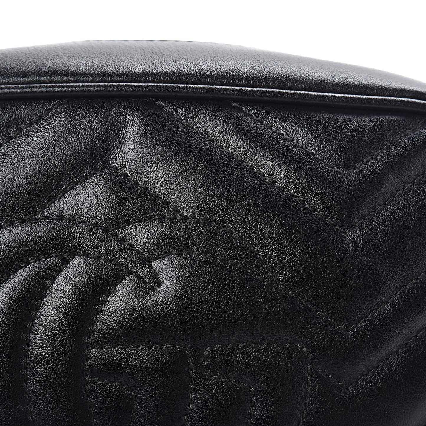 Calfskin Matelasse Small GG Marmont Chain Shoulder Bag Black