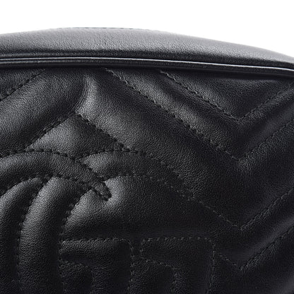 Gucci Calfskin Matelasse Small GG Marmont Chain Shoulder Bag Black 12 of 14