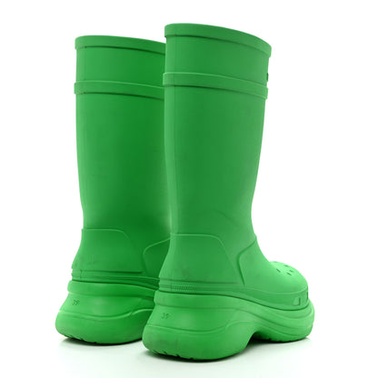Balenciaga X CROCS Rubber Womens Rain Boots 39 Grass Green 4 of 10