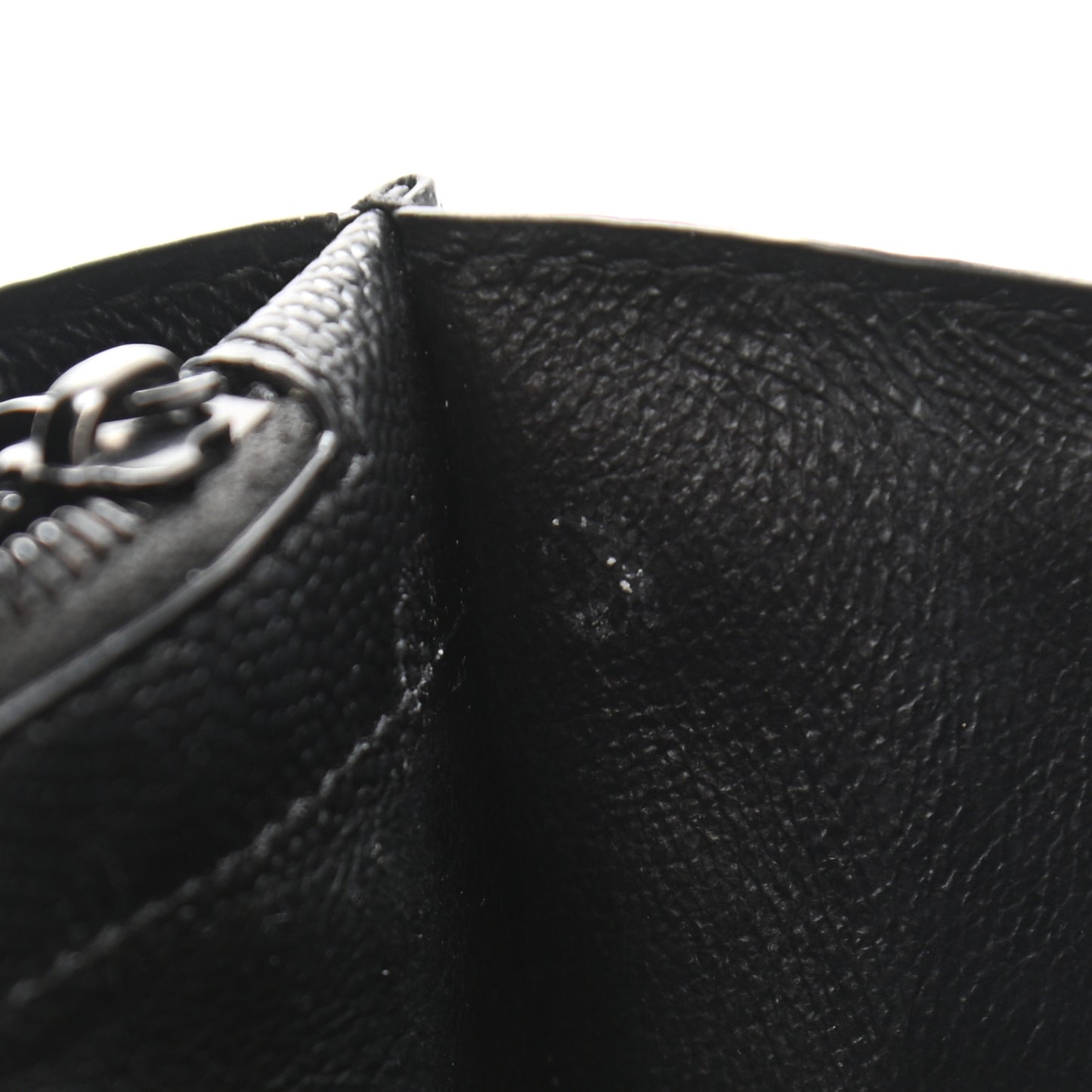 Grain De Poudre Matelasse Chevron Monogram Chain Wallet Black
