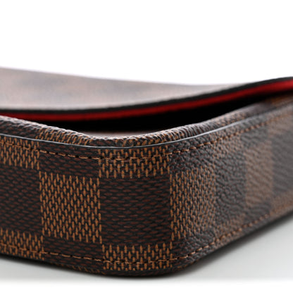 Louis Vuitton Damier Ebene Pochette Felicie Chain Wallet 9 of 11