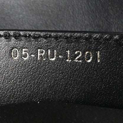 Christian Dior CHRISTIAN DIOR Calfskin Embossed Oblique Vibe Saddle Bag With Strap Black White 7 of 9