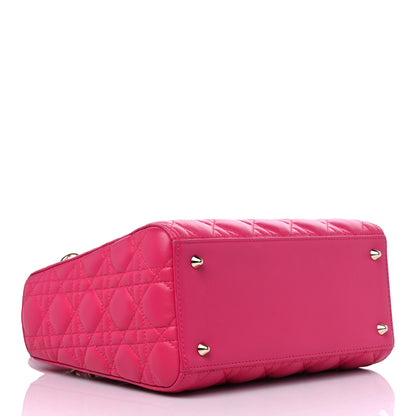 Christian Dior Lambskin Cannage Medium Lady Dior Fuchsia 4 of 14