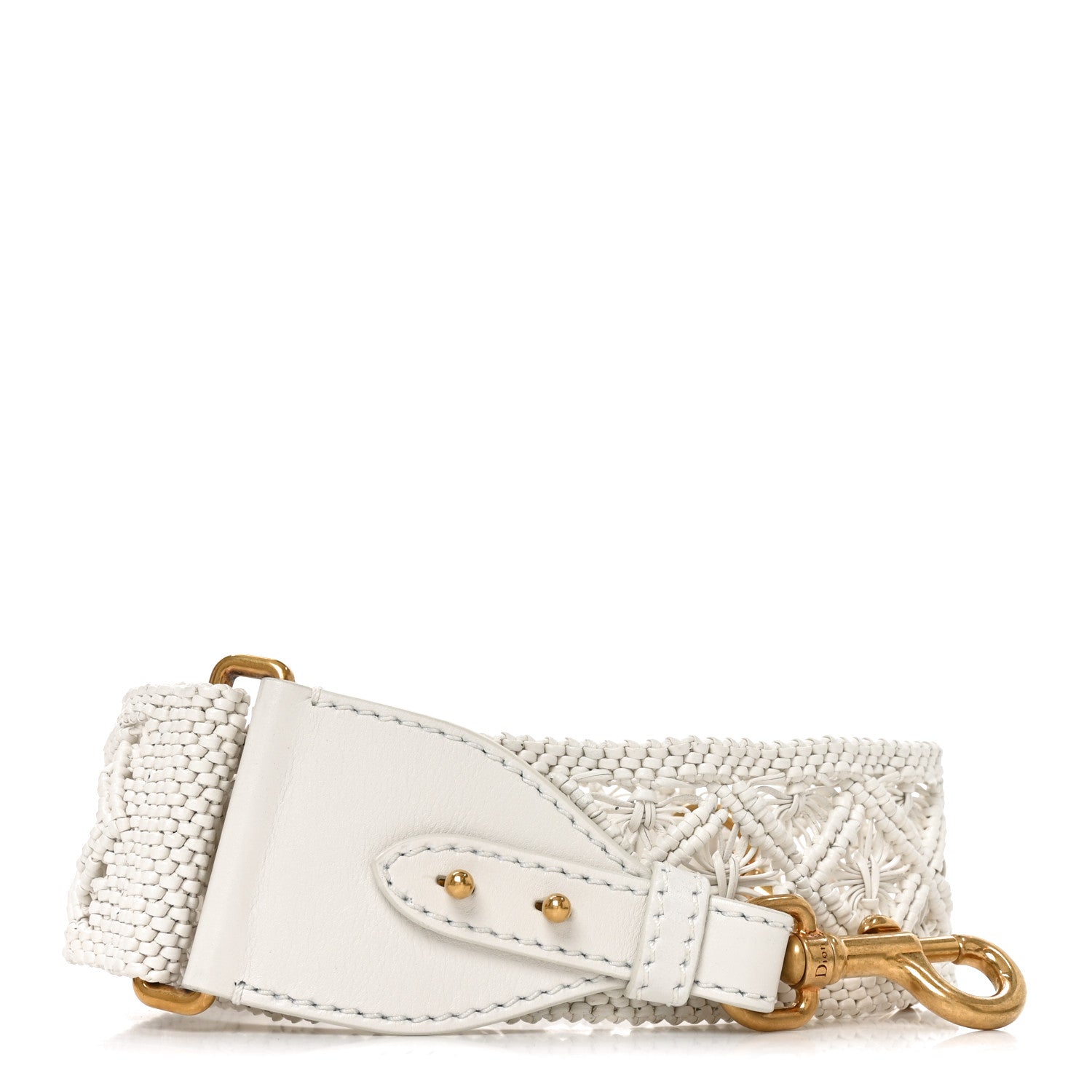Christian Dior Raffia Woven Shoulder Strap White 1 of 4