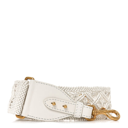 Christian Dior Raffia Woven Shoulder Strap White 1 of 4