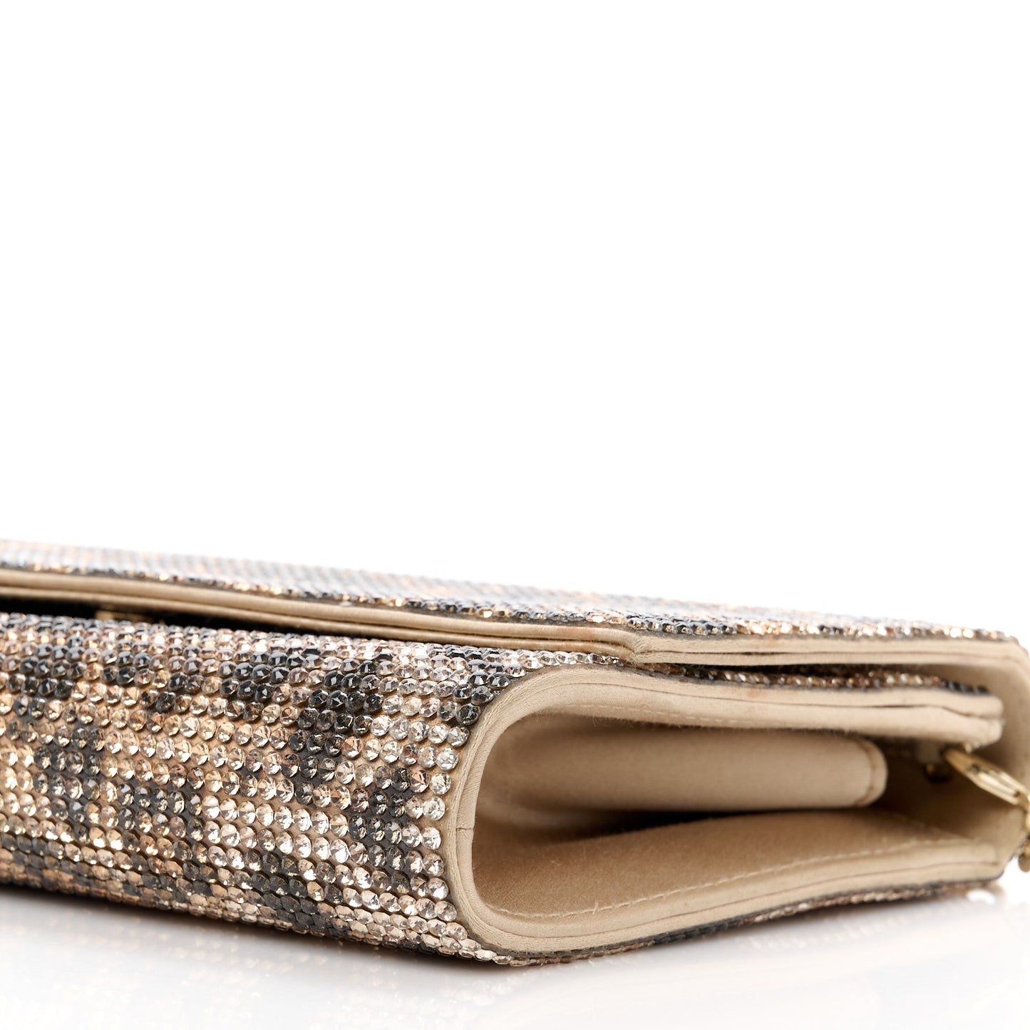 Swarovski Crystal Fizzoni Leopard Clutch Champagne Multicolor