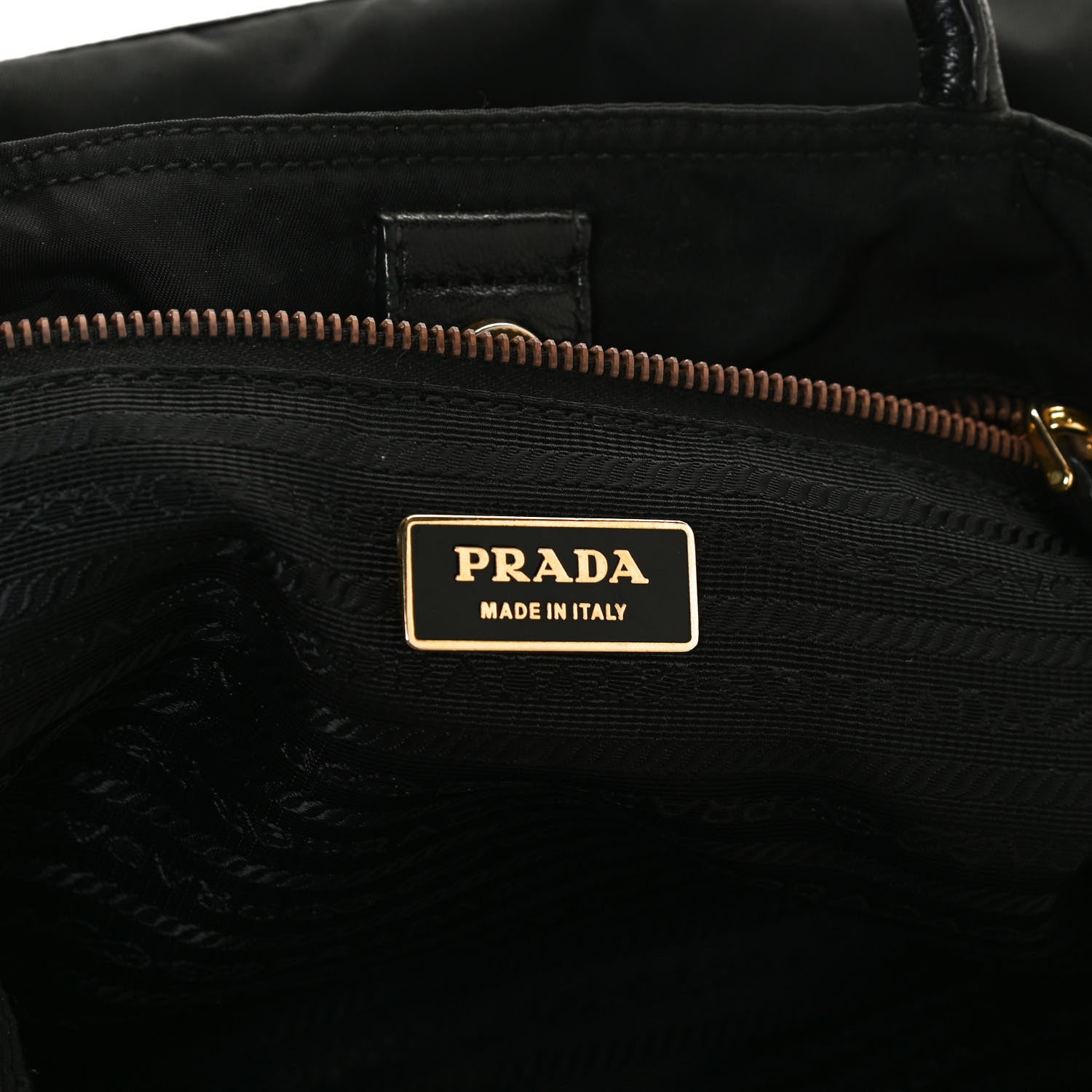 Prada Tessuto Nylon Vitello Daino Tote Black 5 of 9