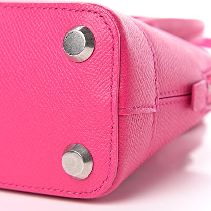 Balenciaga Signature Grained Calfskin Logo XXS Ville Top Handle Bag Fuchsia 11 of 11