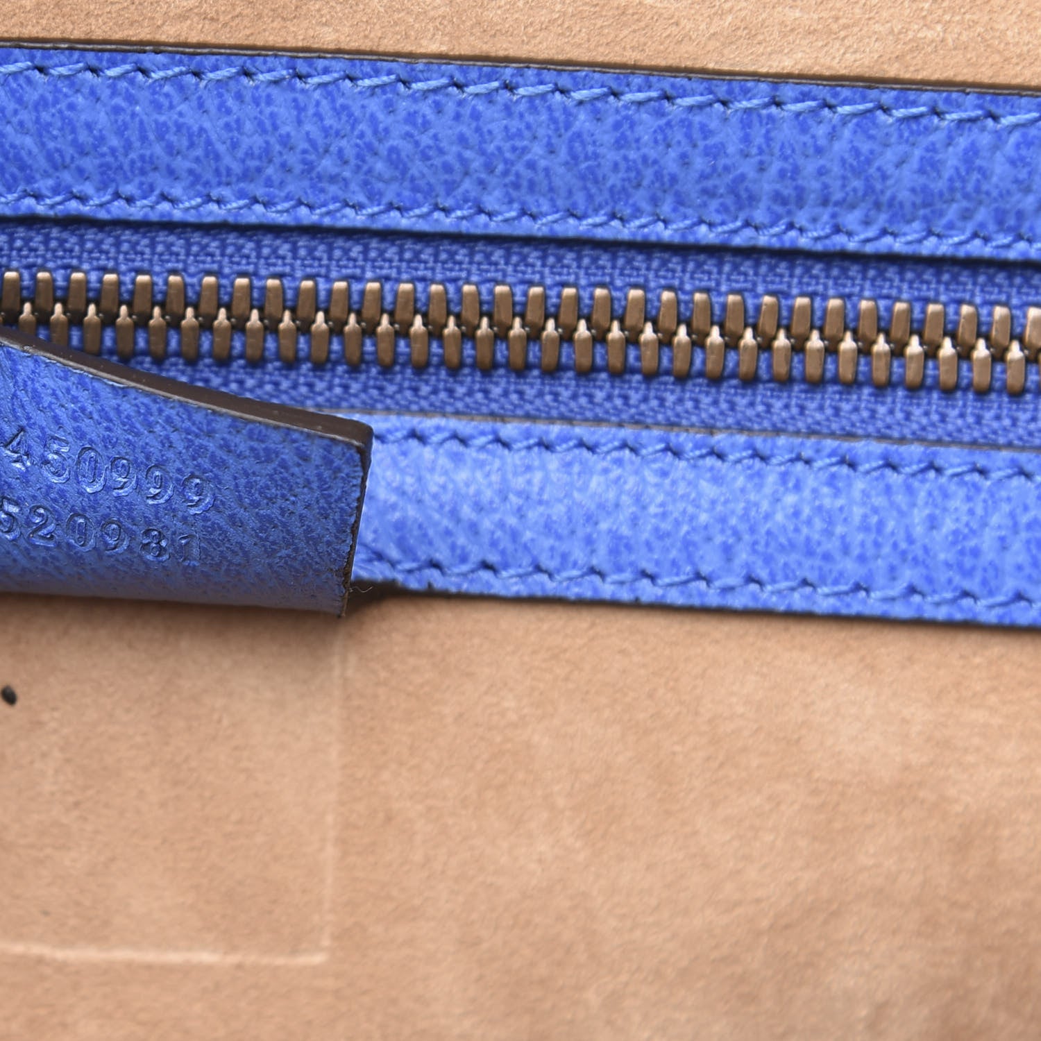 Gucci Calfskin Tiger Print Duffle Blue 7 of 14