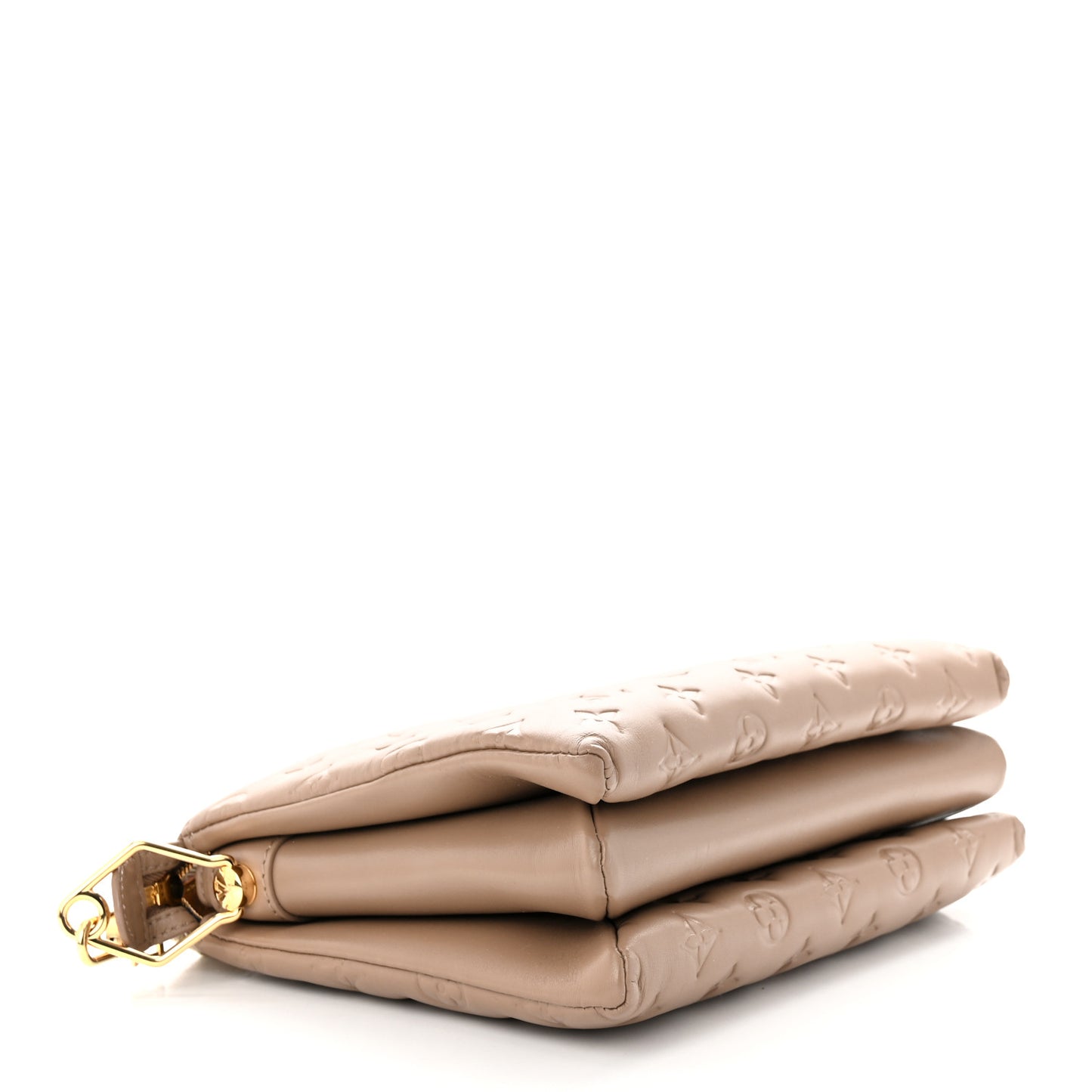 Lambskin Embossed Monogram Coussin PM Taupe