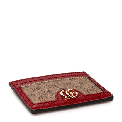 Gucci X DORAEMON Mini Vintage GG Supreme Monogram Card Holder Beige Cherry Red 4 of 7