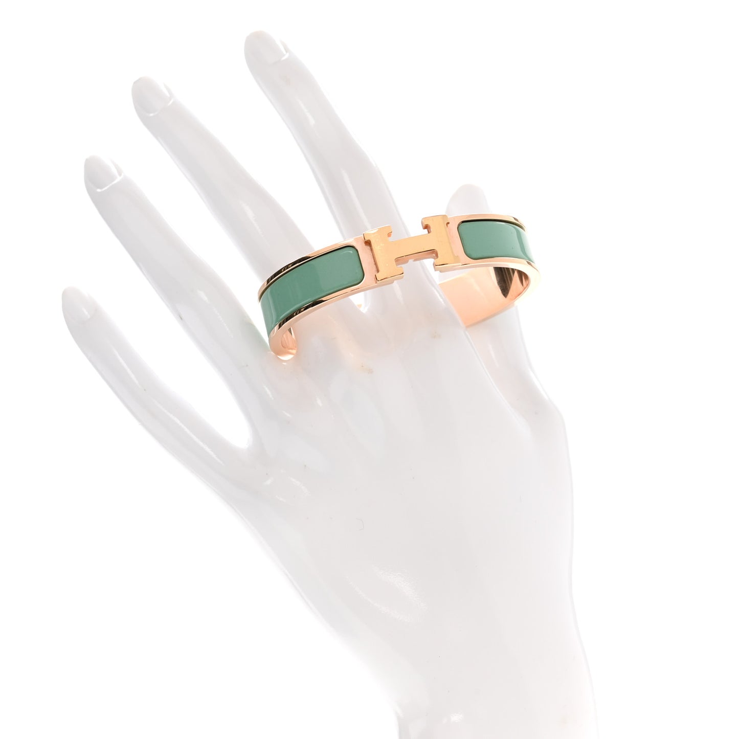 Enamel Narrow Clic Clac H Bracelet PM Vert Aqua