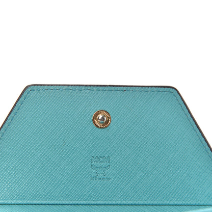 MCM Visetos Tri-Fold Love Letter Flap Wallet Cognac Oasis Green 6 of 6