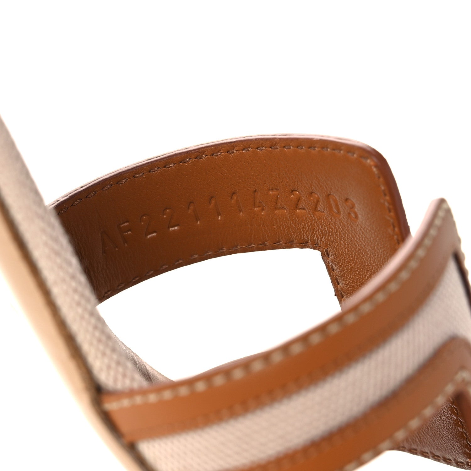 Hermes Calfskin Canvas Oasis Sandals 37 Noisette Beige Dore 8 of 9