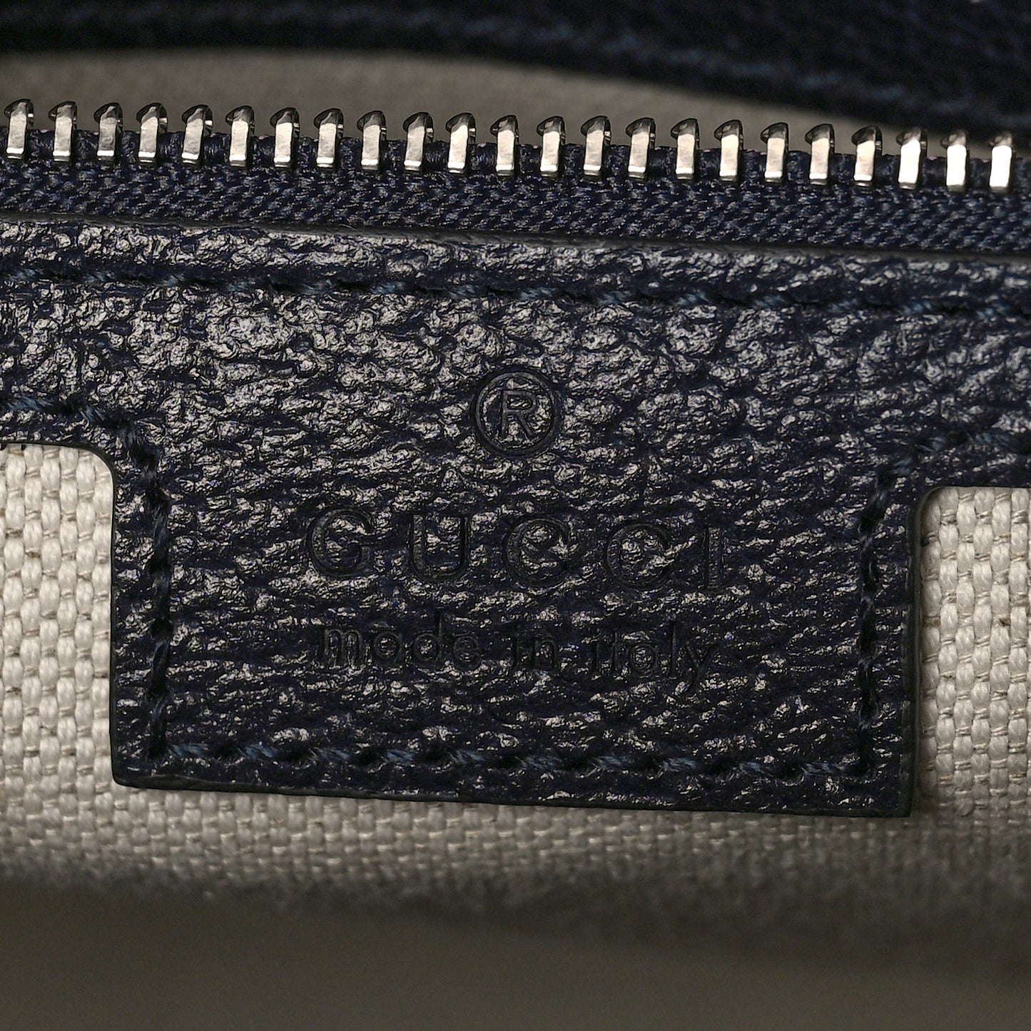 GG Supreme Monogram Textured Calfskin Web Medium Ophidia Shopping Tote Beige Blue