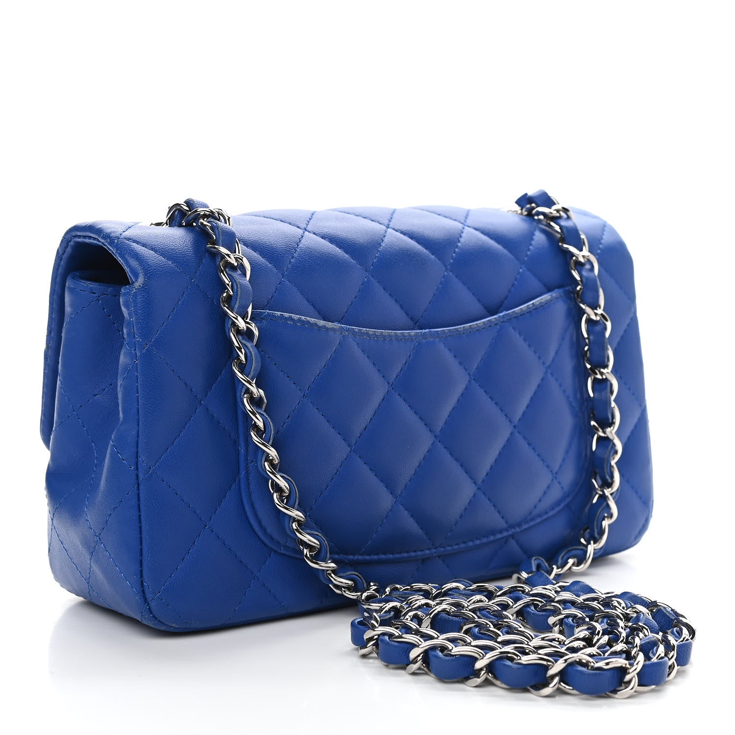 Chanel Lambskin Quilted Mini Rectangular Flap Royal Blue 3 of 11