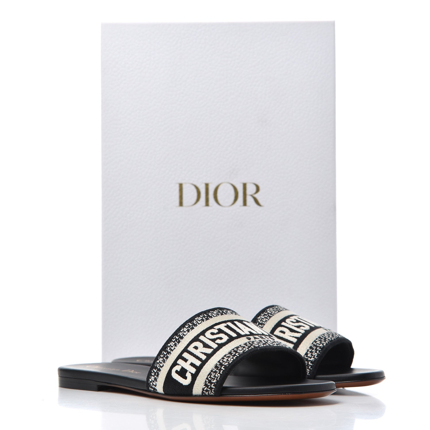 Christian Dior Canvas Embroidered Dway Mules Slide Sandals 36.5 Black 11 of 11