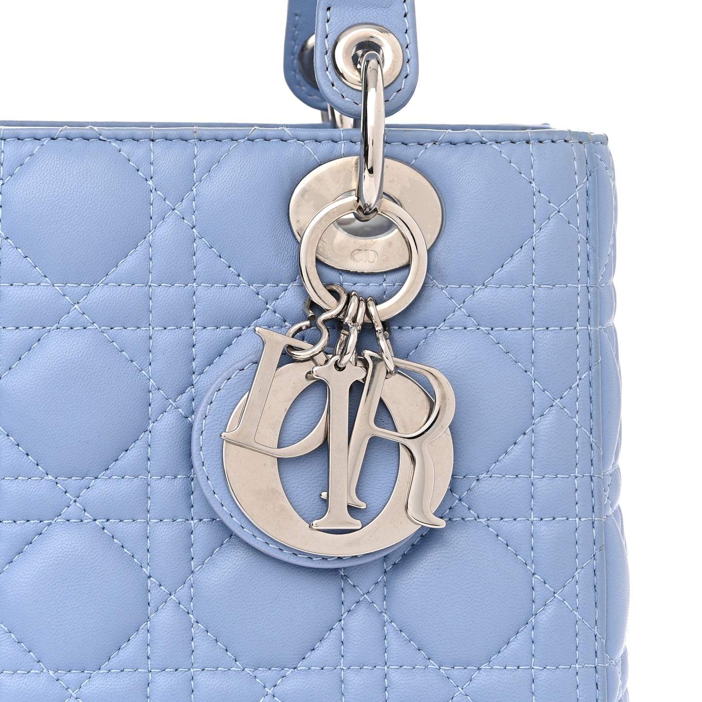 Lambskin Cannage Medium Lady Dior Light Blue