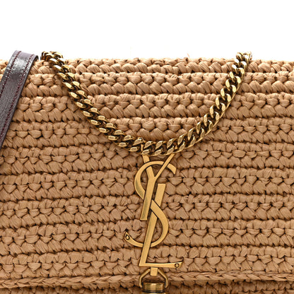 Saint Laurent Raffia Monogram Tassel Kate 99 Dark Nude 6 of 8