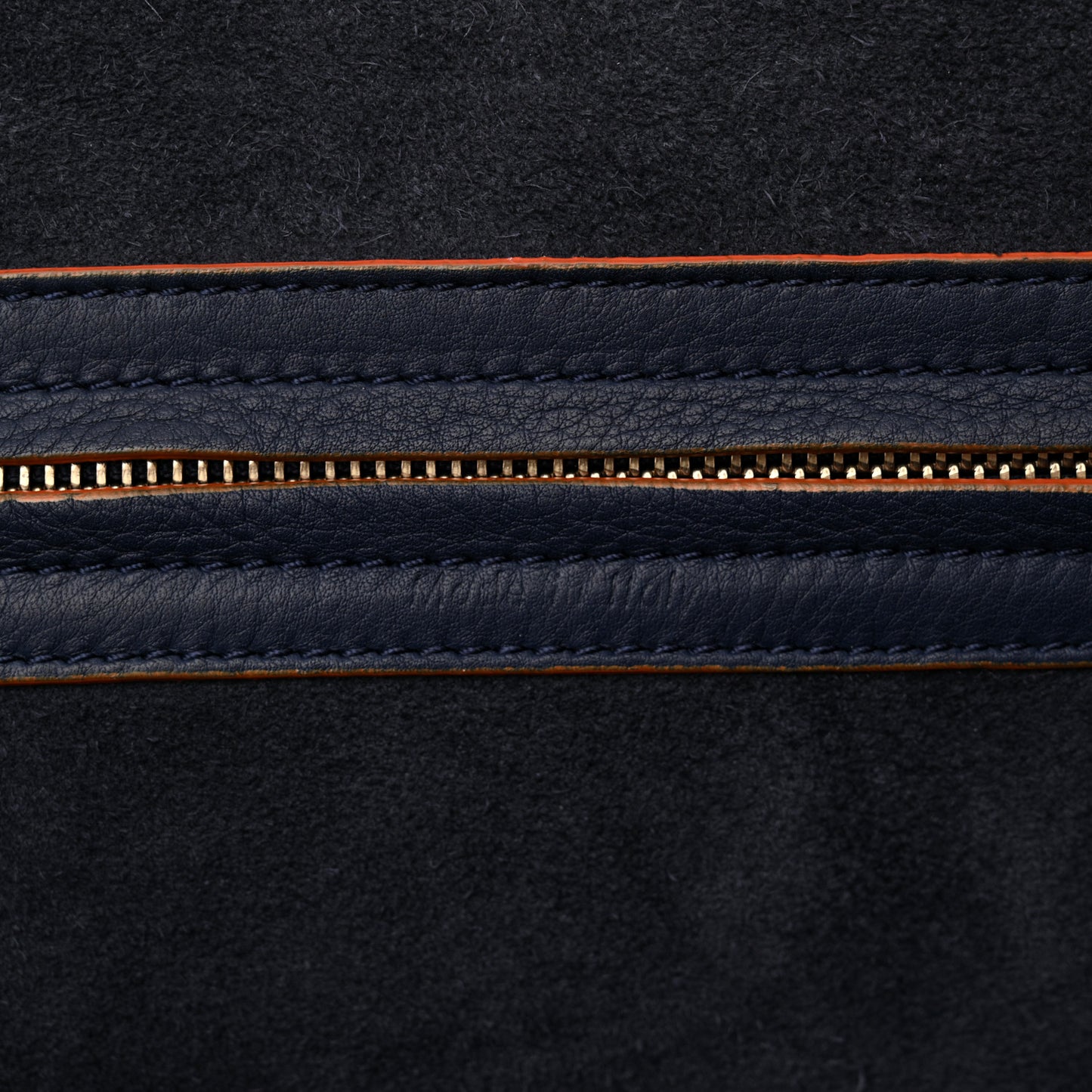 Supple Calfskin Large Phantom Luggage Navy Blue Orange