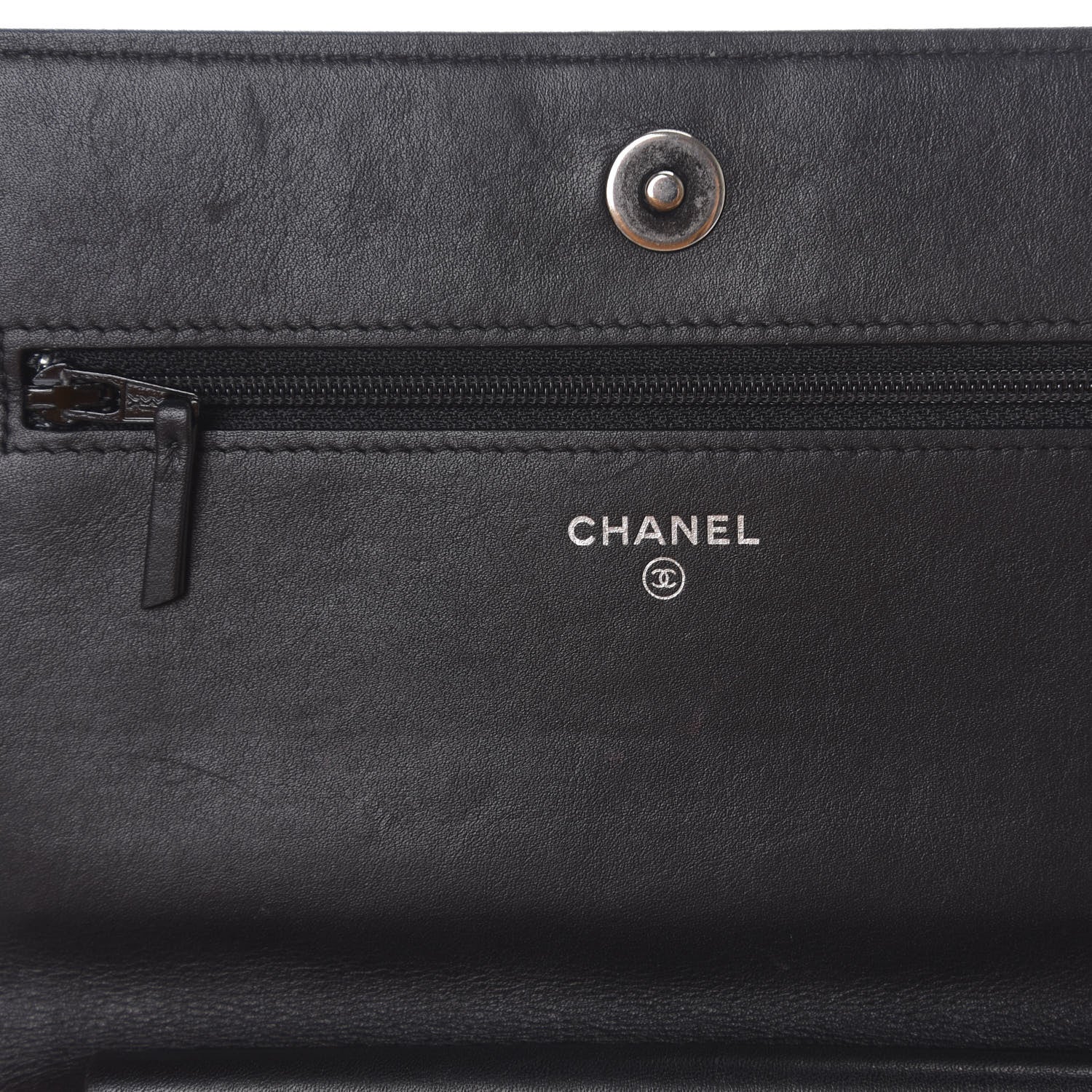 Chanel Calfskin Quilted Boy Wallet On Chain WOC Black 8 of 14