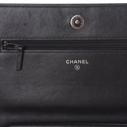 Chanel Calfskin Quilted Boy Wallet On Chain WOC Black 8 of 14