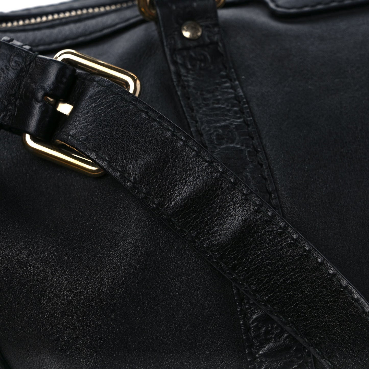Calfskin Microguccissima Trim Medium Boston Black