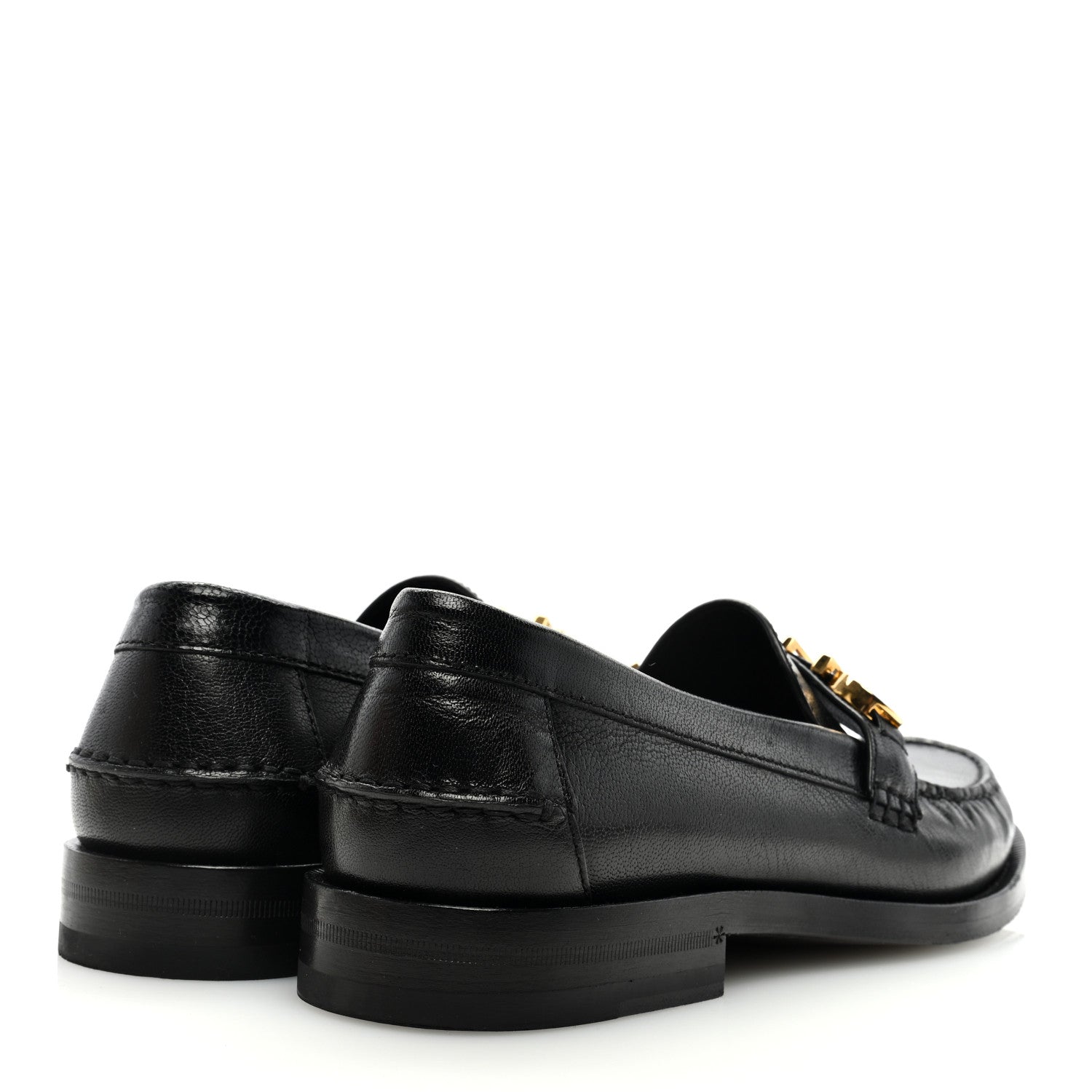 Gucci Goatskin Womens Logo 15mm Loafers 40 Black 4 of 8