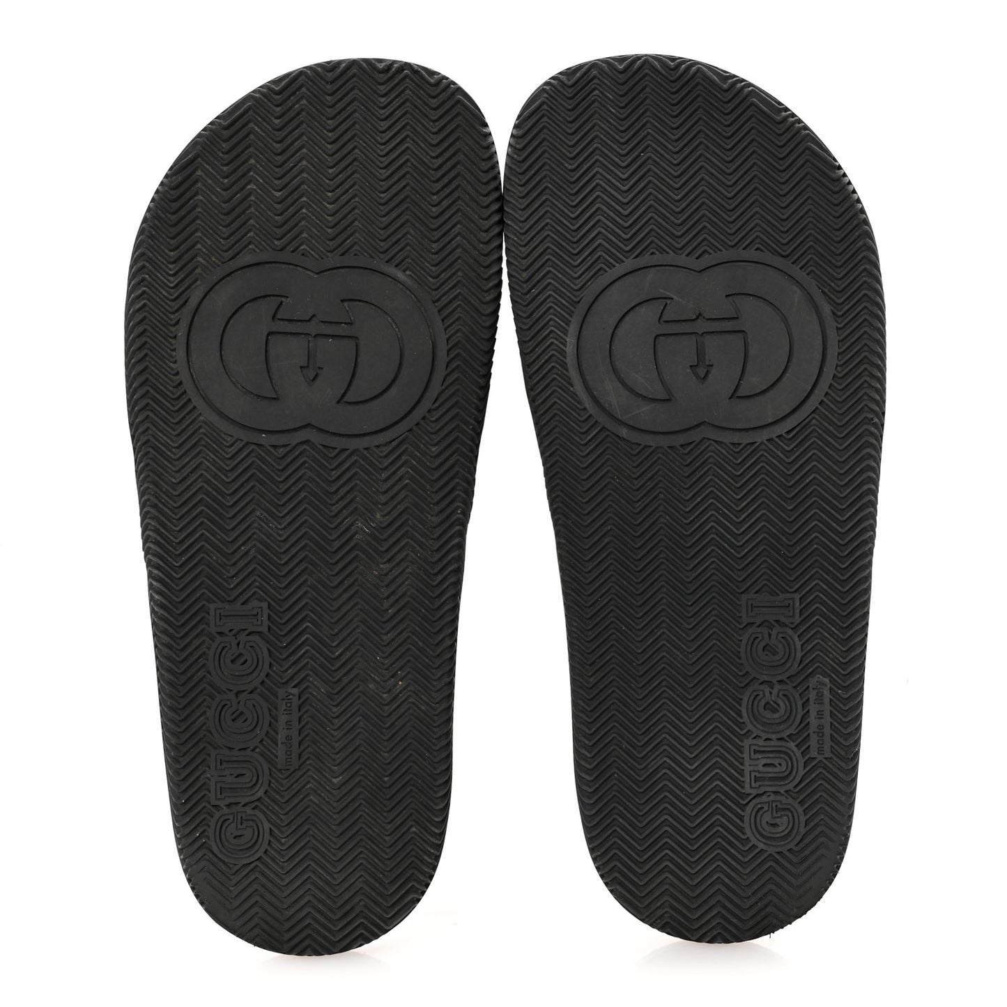 Rubber Web Womens Interlocking G Slide Sandals 39 Black Green Red