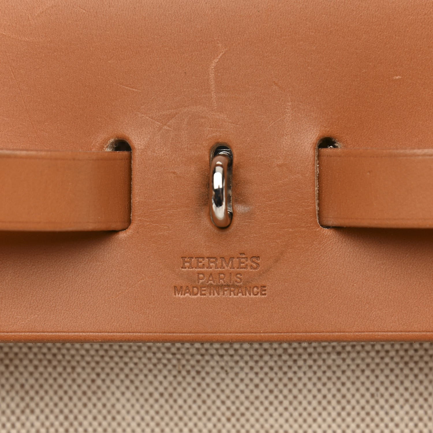 Hermes Toile Vache Calfskin Herbag 30 PM Backpack Natural 6 of 12