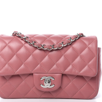 Chanel Lambskin Quilted Mini Rectangular Flap Pink 8 of 14