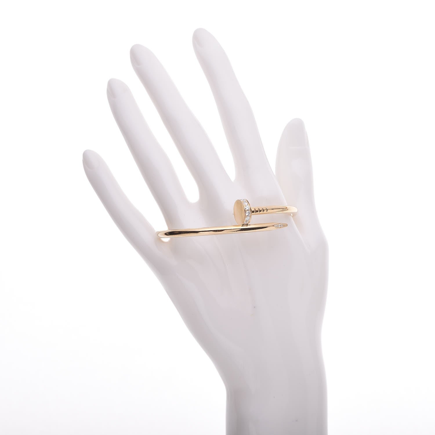 Cartier 18K Yellow Gold Diamond Juste Un Clou Bracelet 17 2 of 4
