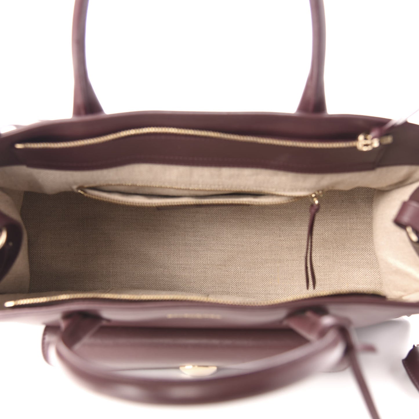 Calfskin Padlock Work S Bag Rouge Acajou