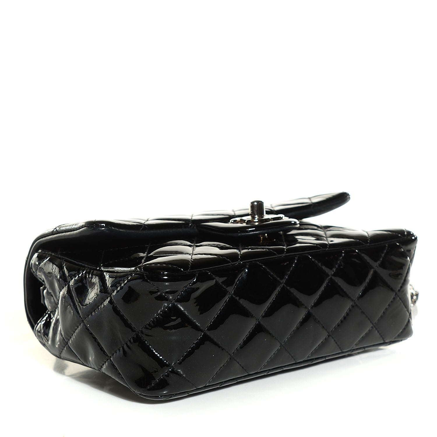 Chanel Patent Calfskin Quilted Mini Rectangular Flap Black 4 of 9