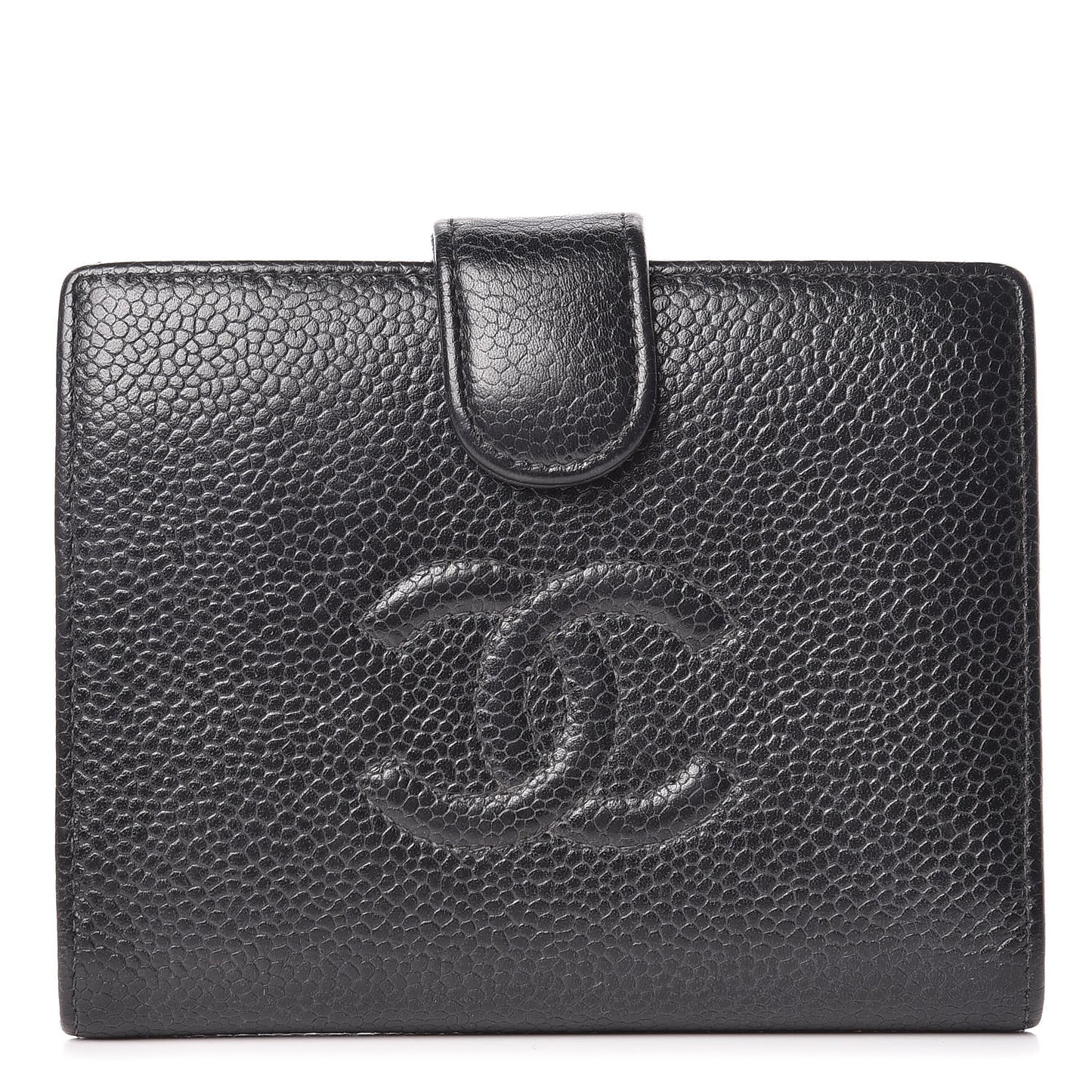Caviar Timeless CC Compact French Wallet Black