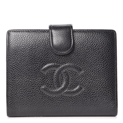 Chanel Caviar Timeless CC Compact French Wallet Black 1 of 11