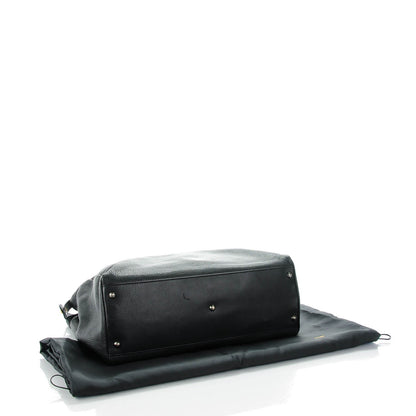 Fendi Goatskin Zucca Large Peekaboo Iconic Satchel Black Tobacco 5 of 9