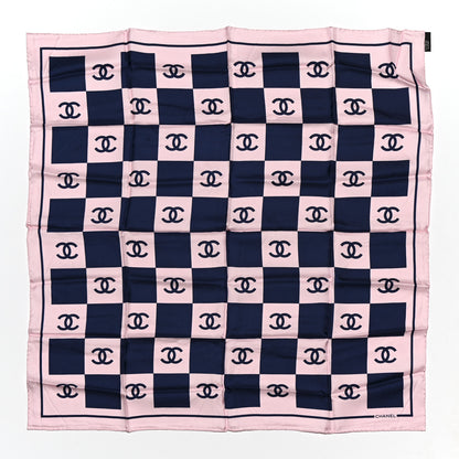 Chanel Silk CC Checkered Square Scarf 1 of 4