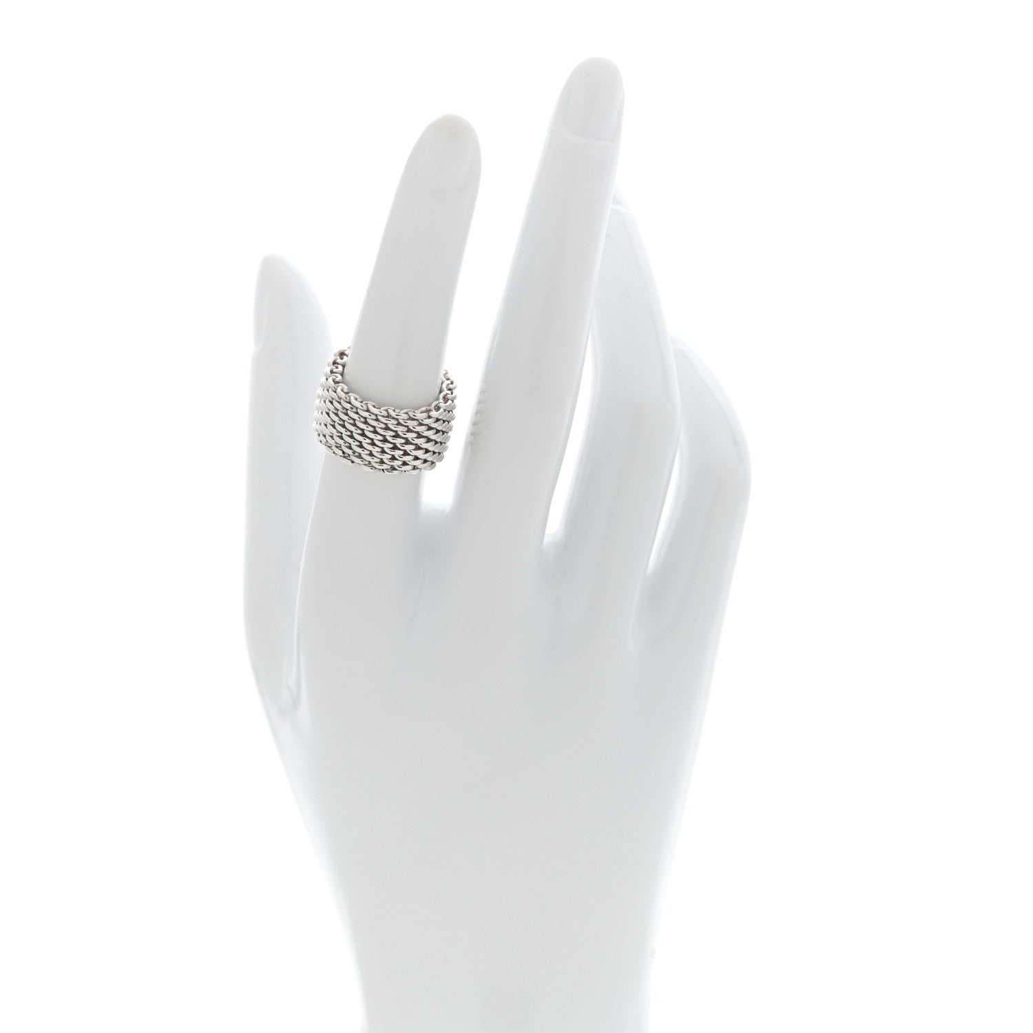 Tiffany Sterling Silver Somerset Mesh Ring 52 6 2 of 4