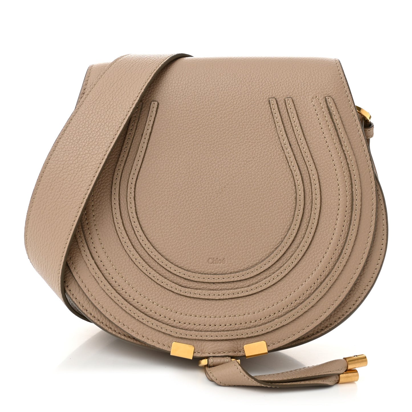Grained Calfskin Medium Marcie Saddle Bag Boyish Brown