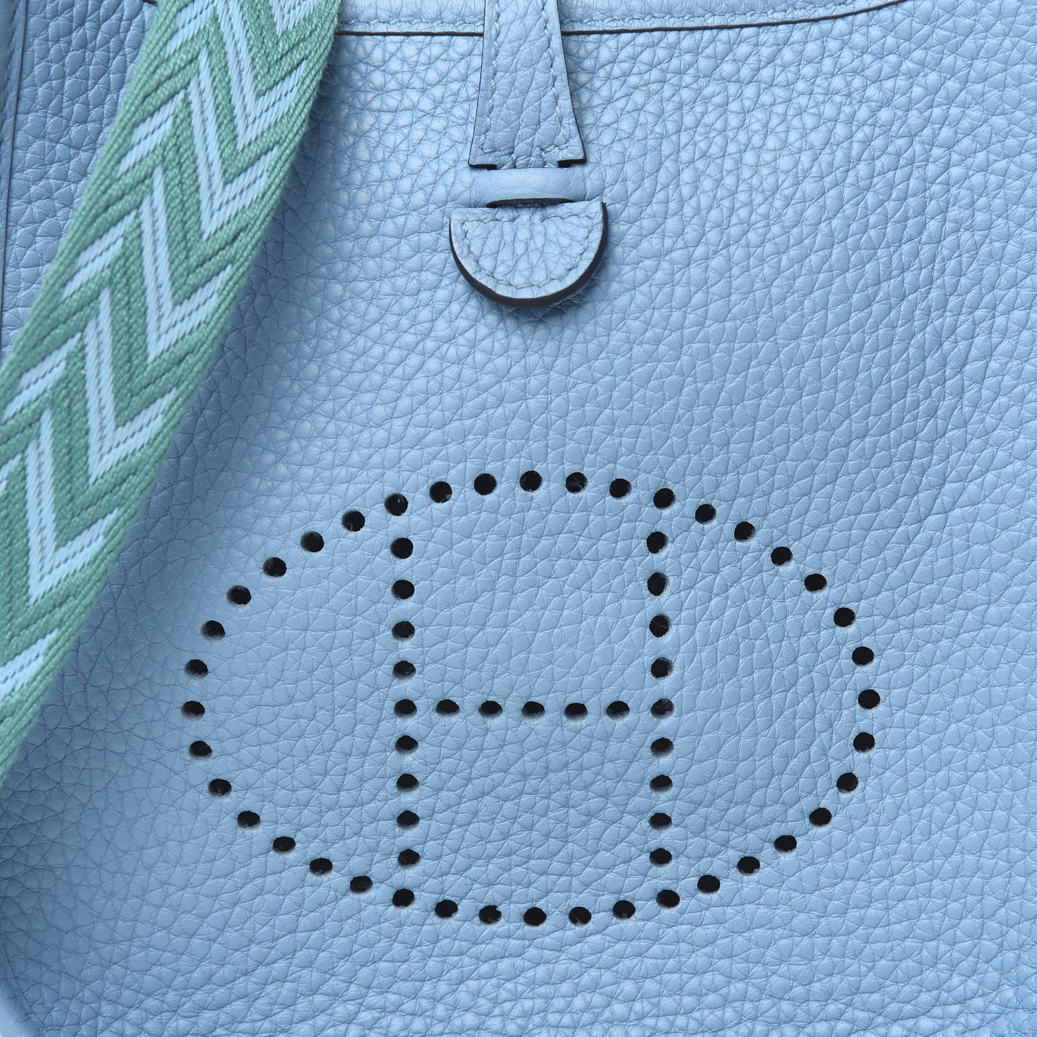 Hermes Taurillon Clemence Amazone Evelyne TPM Bleu Du Nord Vert Verone 9 of 10
