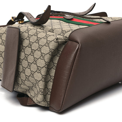 Gucci GG Supreme Monogram Medium Ophidia Double Buckle Backpack Brown 9 of 10