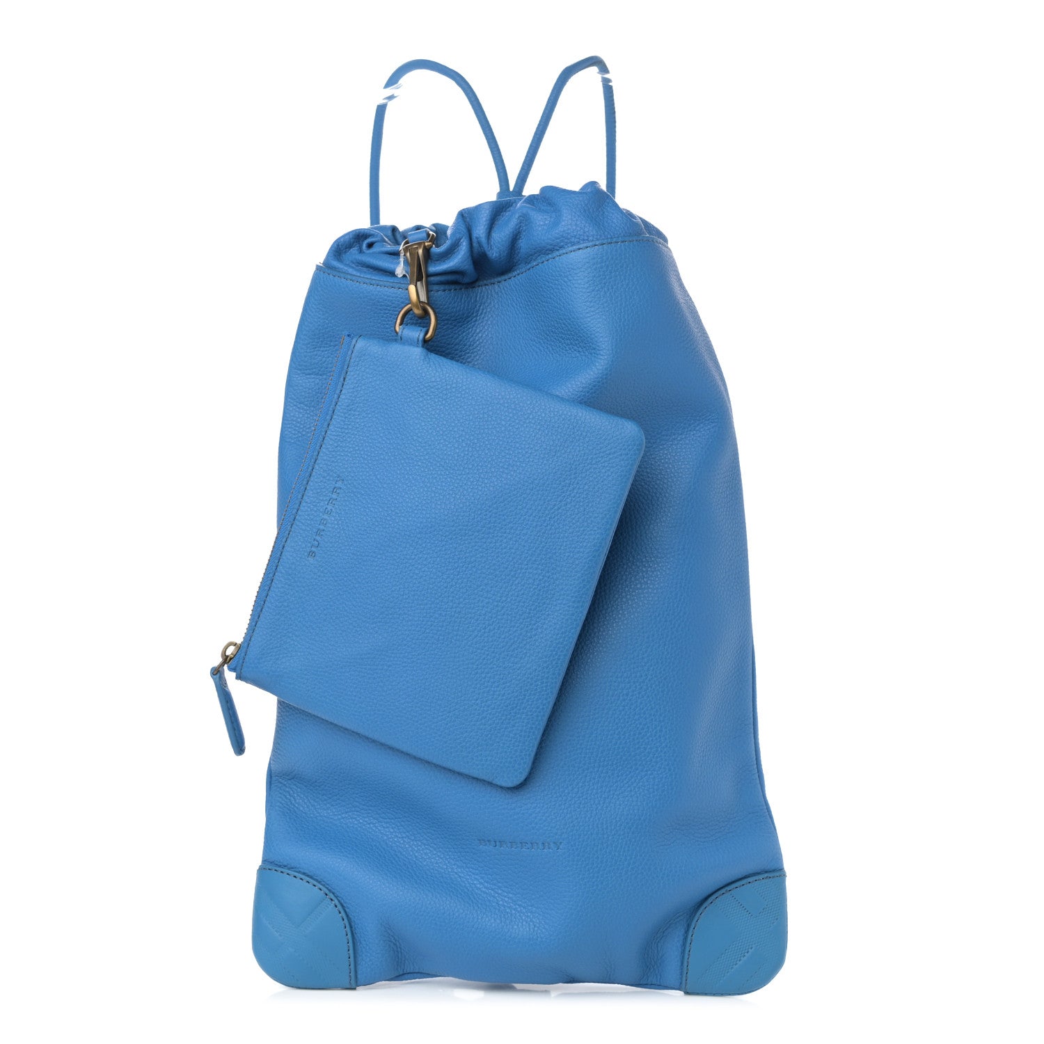 Burberry Pebbled Calfskin Drawstring Little Duffle Blue Azure 1 of 14