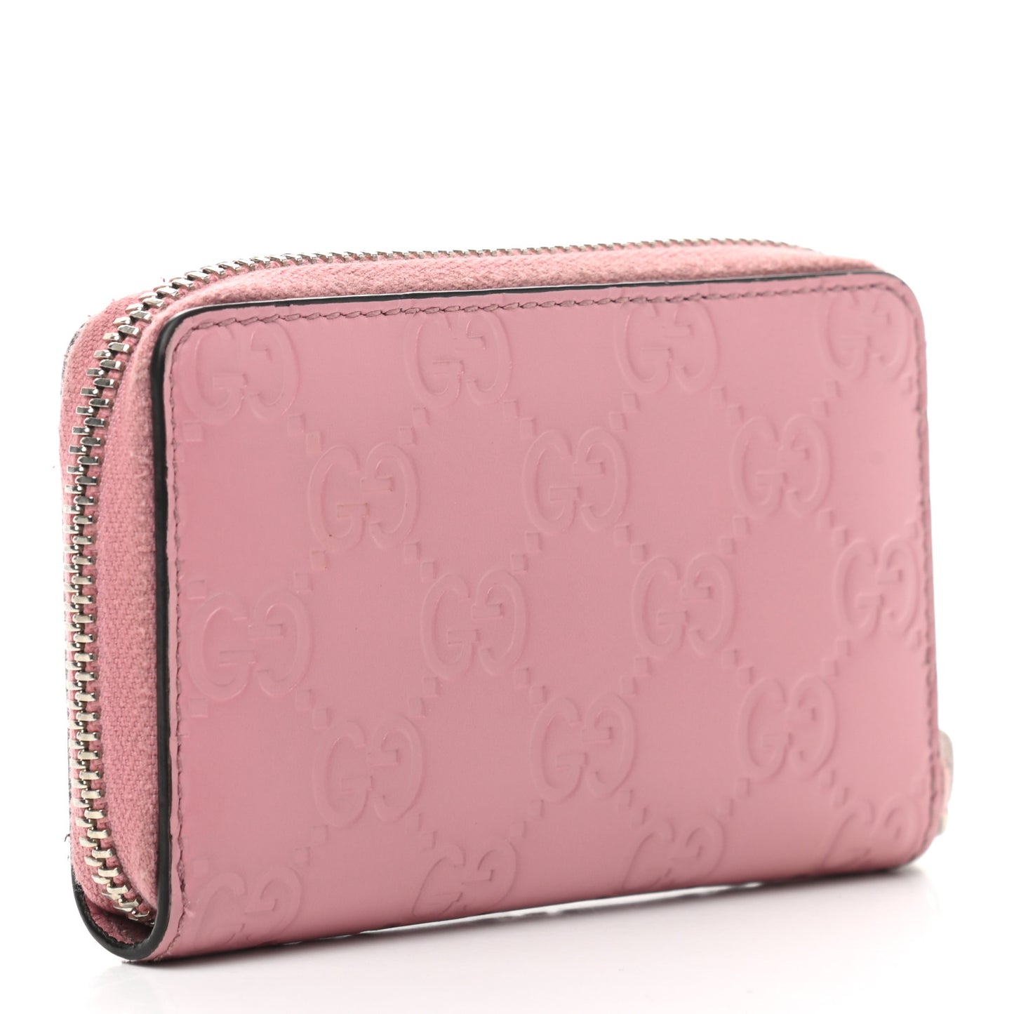 Guccissima Zip Around Card Case Carmine Rose