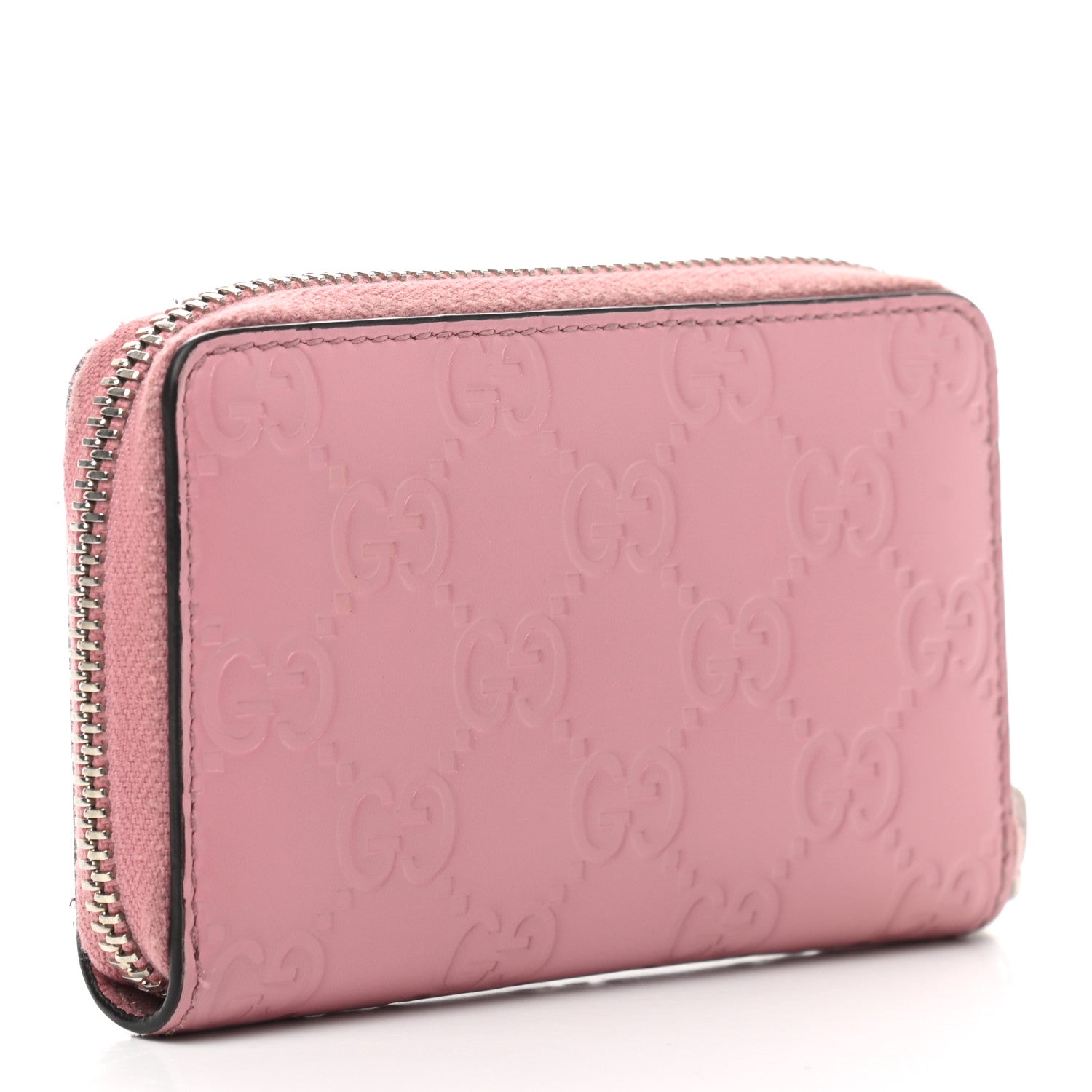 Gucci Guccissima Zip Around Card Case Carmine Rose 2 of 6