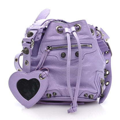 Balenciaga Agneau Arena Le Cagole Bucket Bag XS Lilac 3 of 11