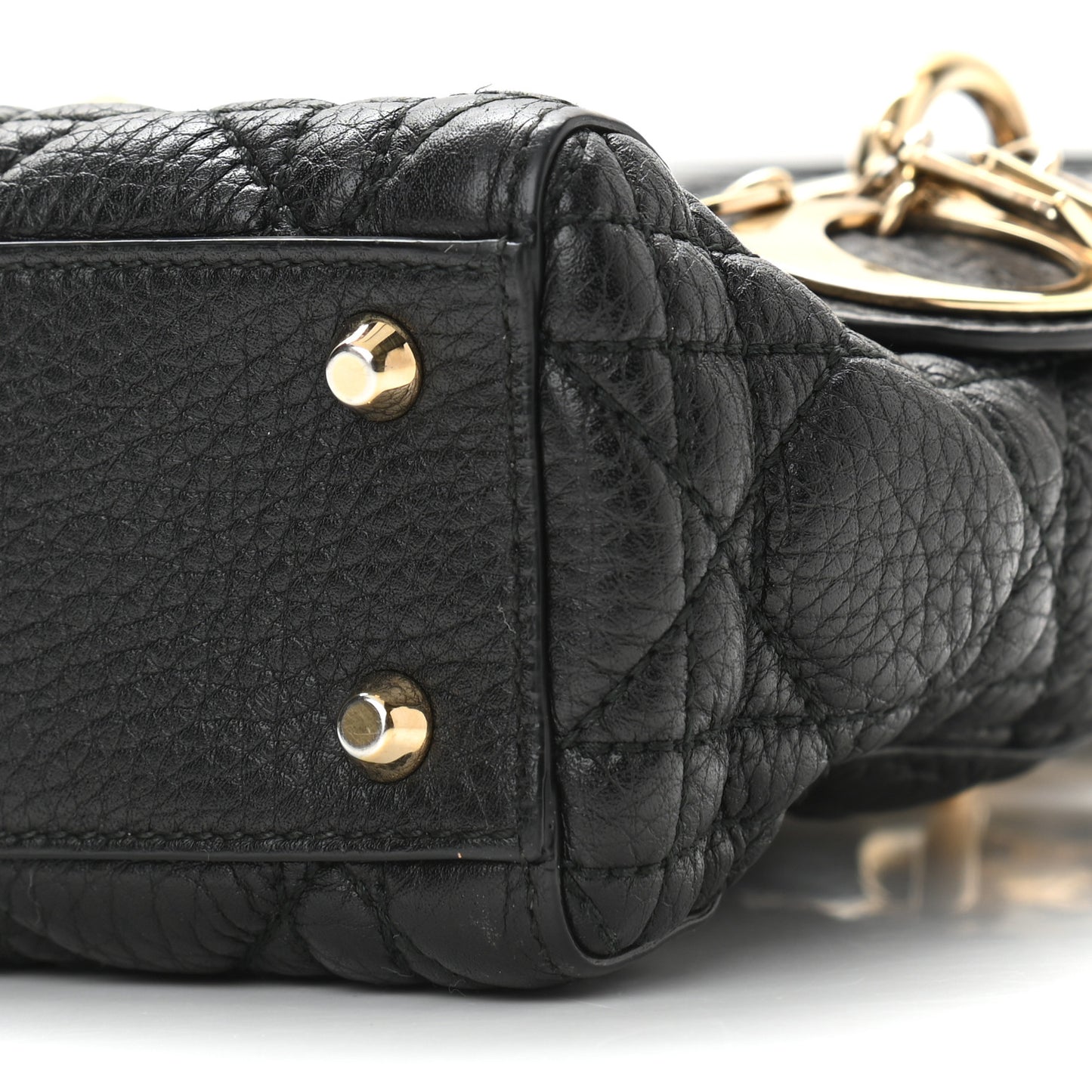 Calfskin Cannage Mini Lady Dior Black