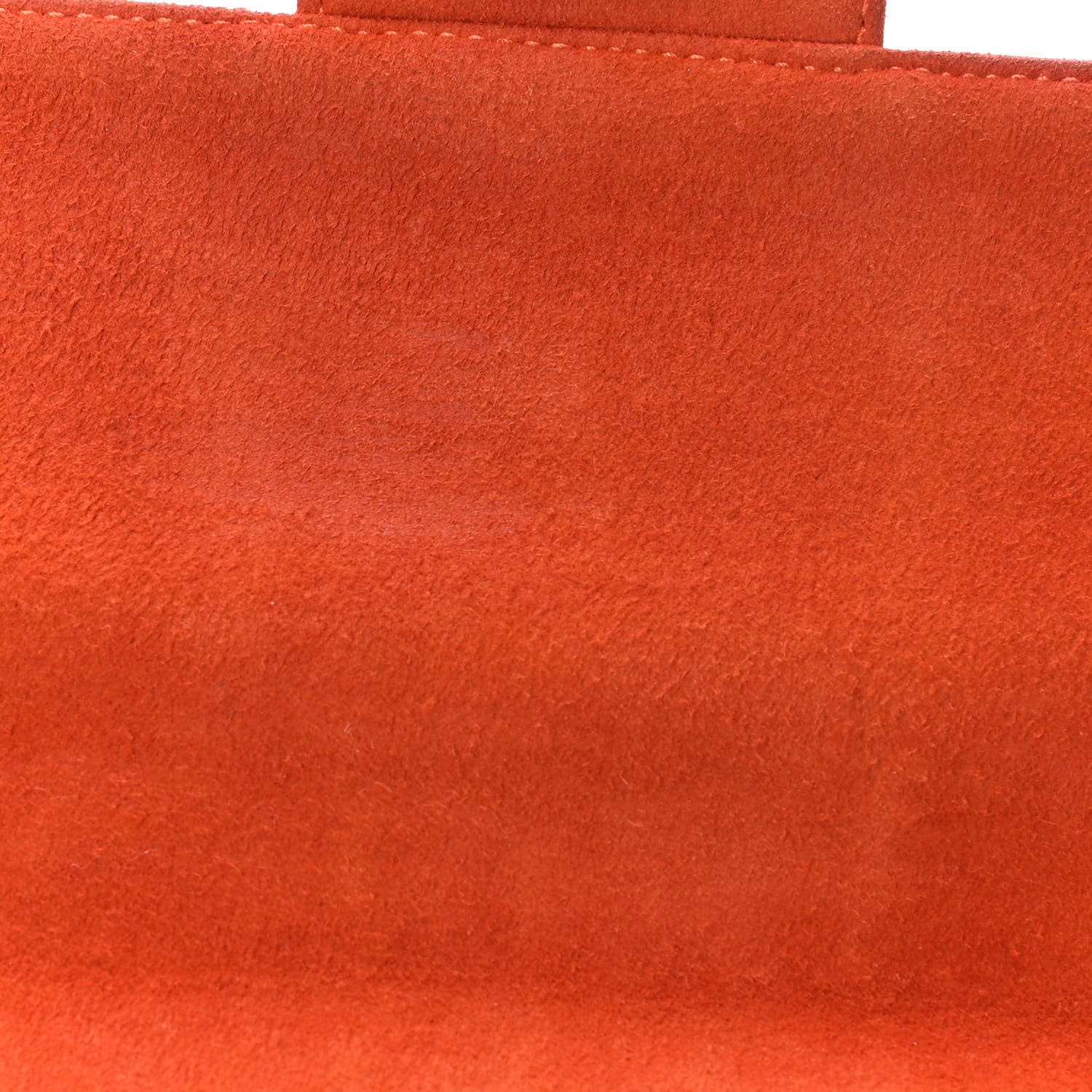 Chanel Suede Square Double Stitch Flap Orange 16 of 17