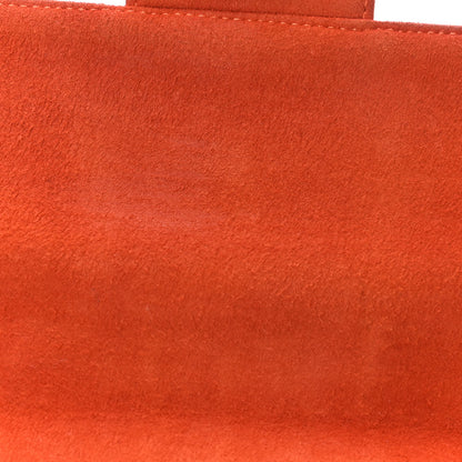 Chanel Suede Square Double Stitch Flap Orange 16 of 17