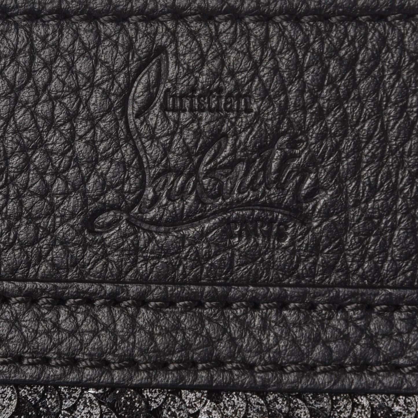 Pailette Calfskin Skypouch Crossbody Clutch Charbon